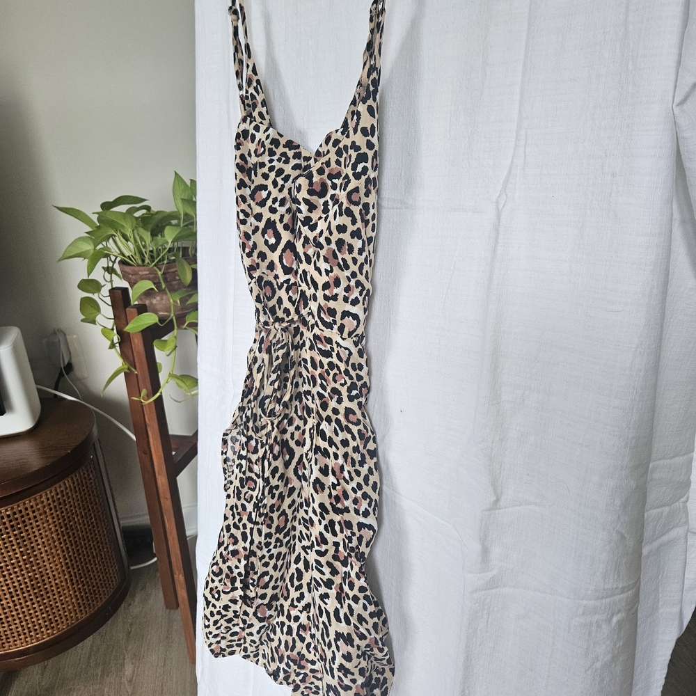 Aqua Leopard Print Mini Dress